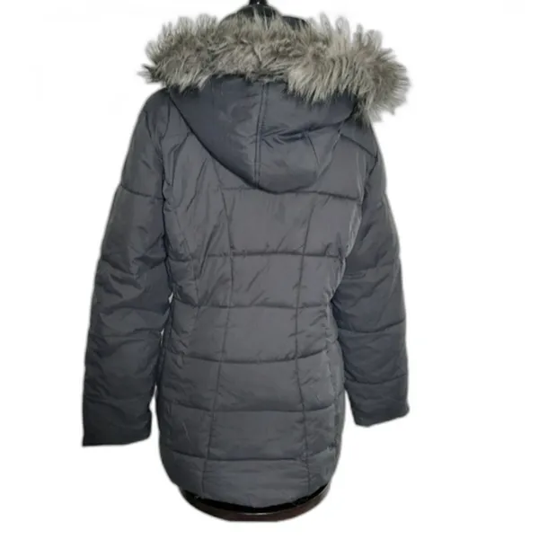 a.n.a Faux Fur Trimmed Puffer Coat Gray Size Medium - Image 2