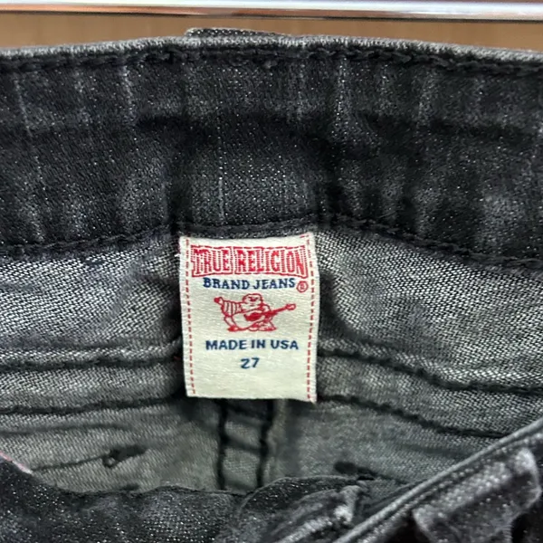 Y2K True Religion Disco Julie Black Crystal Skinny Low Rise Jeans - size 27 - Image 4