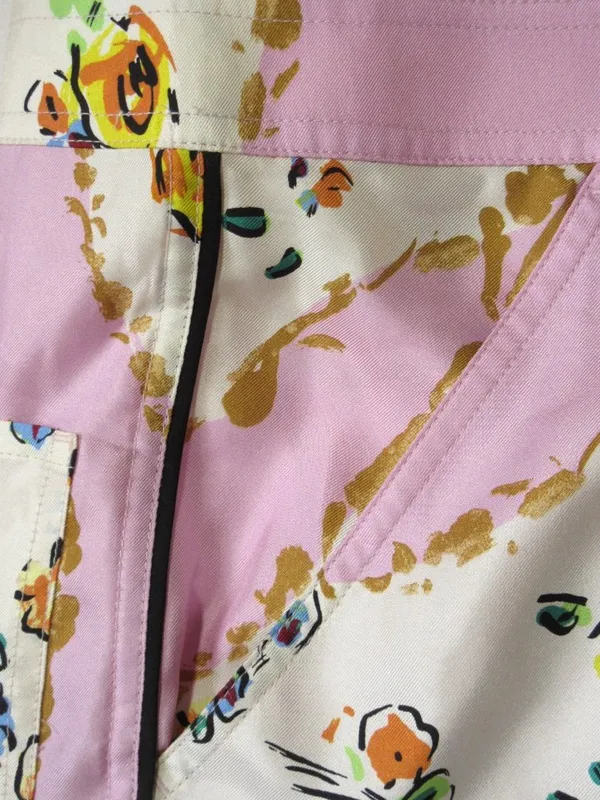 NWT Tory Burch Silk Cargo Pant in Pink Porcelain Floral Wide Leg Pants 4 - Image 9