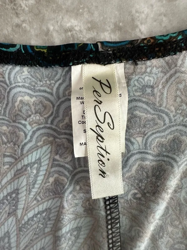 Per Siption Shirt Size M Women's Tunic Geometric Jersey Stretch Boho Summer Bead - Image 4