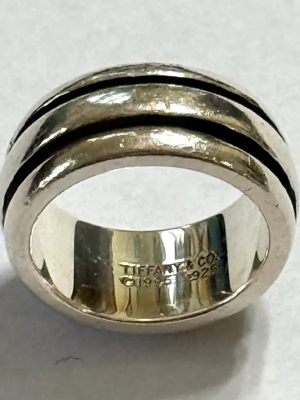 Tiffany & Co. Atlas Groove Sterling Silver Band with Double Grooves Size 6 - Image 5