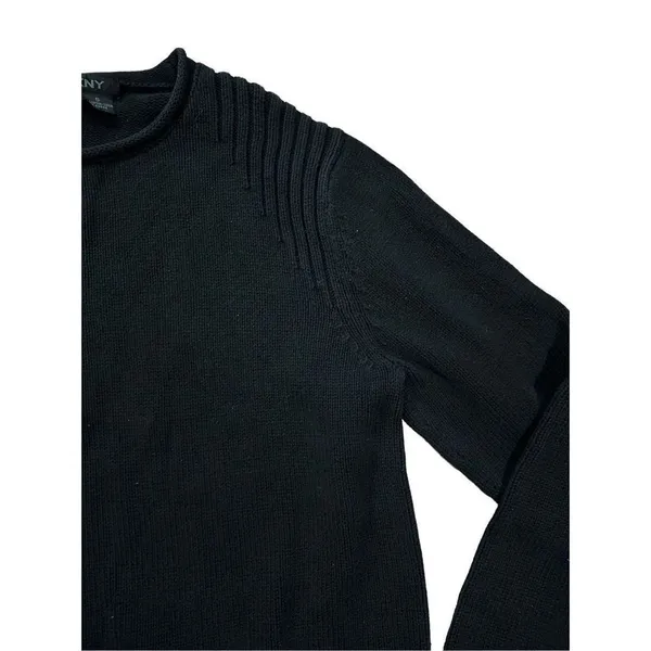 DKNY black knit chunky sweater‎ womens size small - Image 9