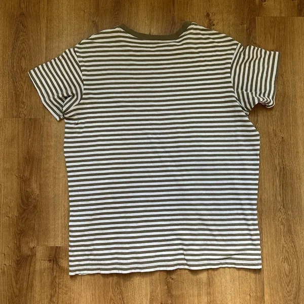 Madewell Striiped Softfade Cotton Oversized Tee in Capers XS - Image 5