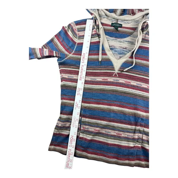 Lauren Jeans Co Ralph Lauren S Striped Southwest Hoodie Blue Red Pullover Baja - Image 5