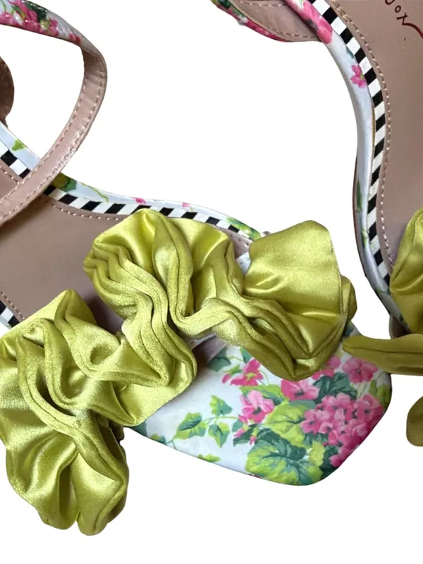 Betsey Johnson Elmira Ruffled Floral Heel Sandals – Size 7.5 - Image 7
