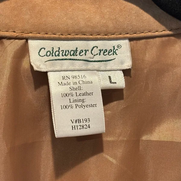 Coldwater Creek Tan Suede Leather Snap Front Jacket - size Large - Image 4