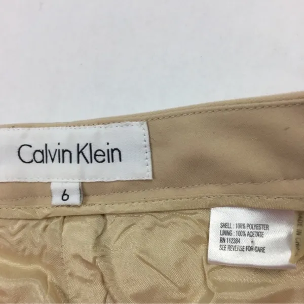 Calvin Klein Tan Straight‎ Leg Dress Pant Contemporary Size 6 - Image 6