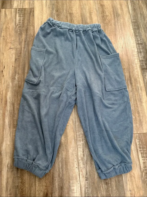 Free People Dusty Blue Cargo Beach Terry Jogger Medium - Image 3