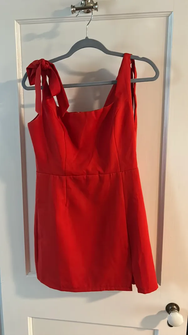 Red Tie Lulus Dress - Image 4