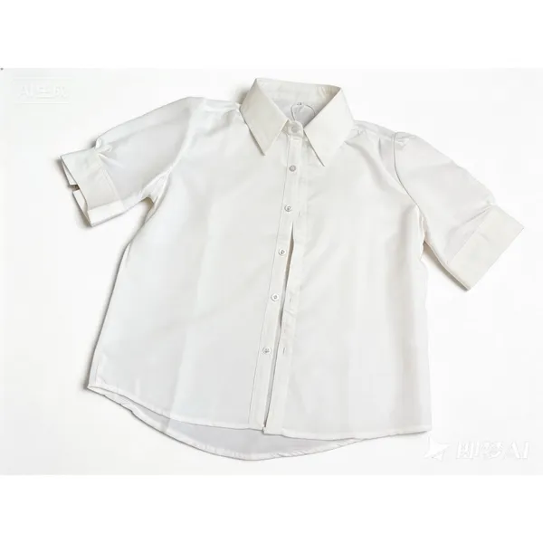 White French Puff Sleeve Blouse Women Button Up‎ Shirt Summer Top fits Size xs - Image 4
