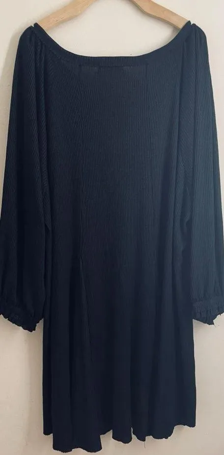 Natural Life Oversized Tunic Dress One Size Long Sleeve Button Front - Image 2
