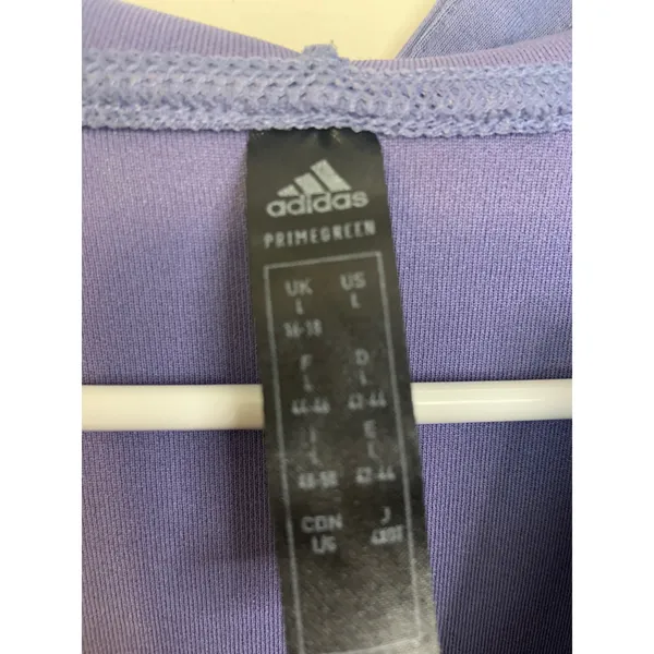 Adidas Full Zip Hoodie Women Large Purple Excellent Primegreen Aeroready Jacket - Image 3