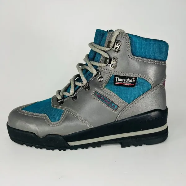 Merrell Air Cushion Thinsulate Mid Hiking Boots Shoes Trail Grey Blue Women 9 - Image 7