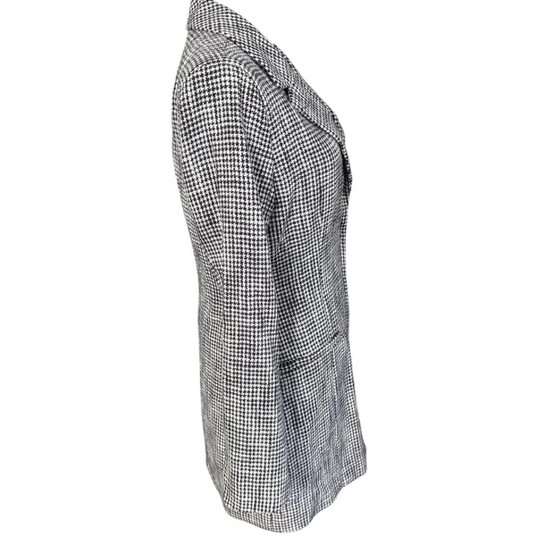 Abercrombie & Fitch A&F Black White Tweed Houndstooth Blazer Dress Size S Preppy - Image 3