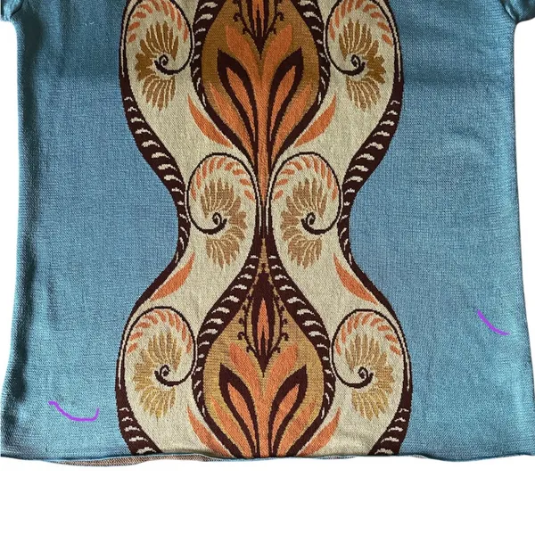 Zara Jacquard Kenia Mini Tunic Dress Womens Blue‎ and Orange Patterned Sz Large - Image 12