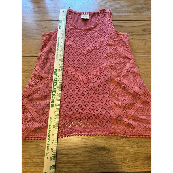 Knox Rose Blouse Pullover Tank Top Crochet Lace Pattern Size‎ Small Boho Peasant - Image 4