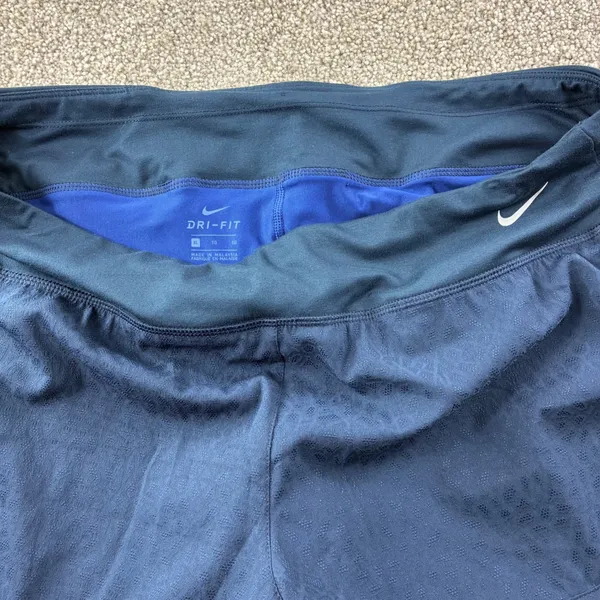 Nike Dri Fit Womens XL Running Short Blue Drawstring Athletic Active Performance - Image 2