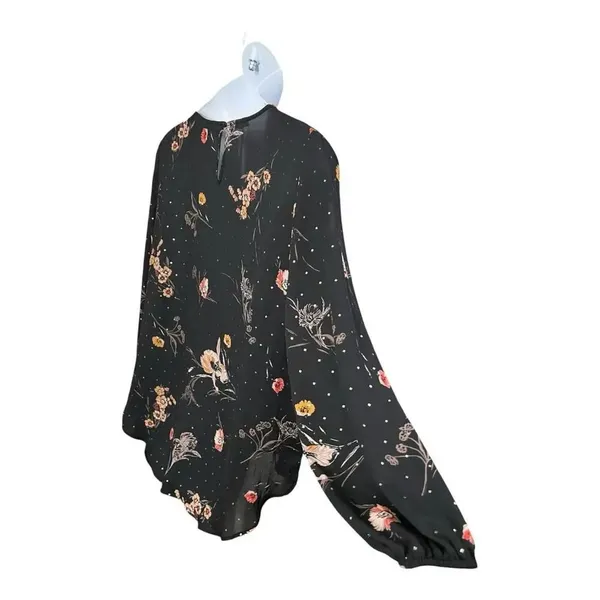 Maurices Black Floral Glitter Top Tunic XXL Criss-Cross Long Sleeve Pullover - Image 7