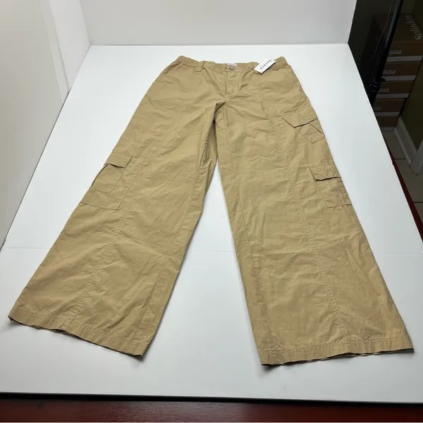 Pacsun‎ Low Rise Puddle Khaki Tan Womens Size Medium Pant Cargo Relaxed NEW - Image 2