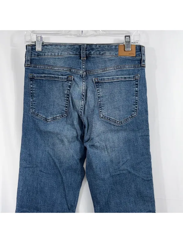 Aeropostale Mid Rise Boot Cut Jeans Women’s Size 6 Medium Wash Stretch Denim - Image 7
