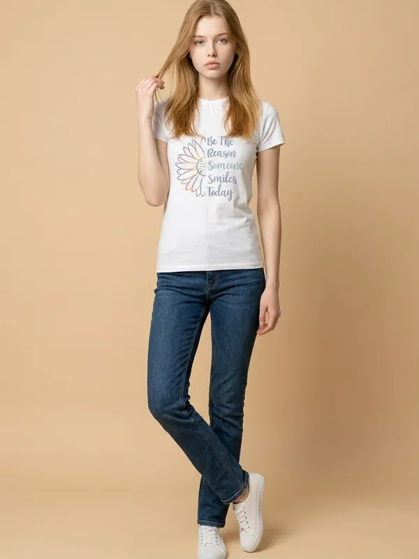 Gildan Unisex 100% White Cotton “Be the Reason Someone Smiles Today” TShirt Size XL - Image 2