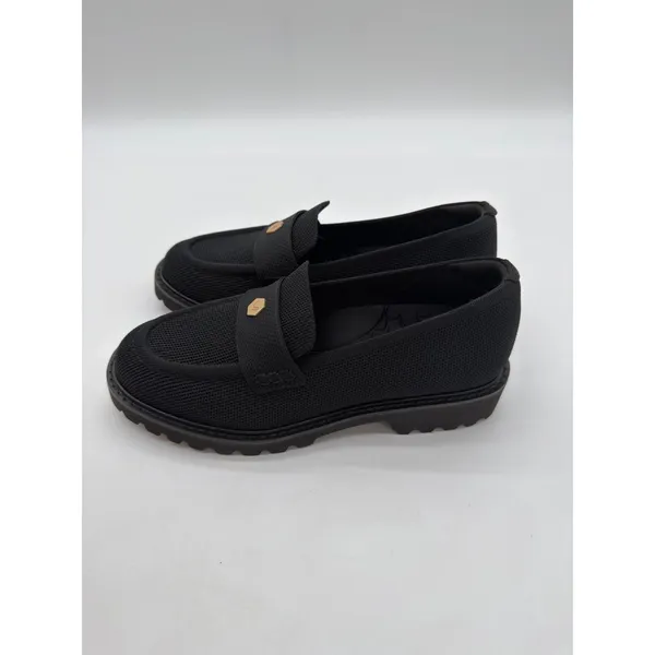 Vivaia Francesca Platform Chunky Heel Penny Minimalist Preppy Black Loafer 6.5 - Image 9