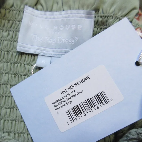 NWT Hill House Ribbon Ellie Nap in Pinecone Sage Chiffon Smocked Midi Dress S - Image 5