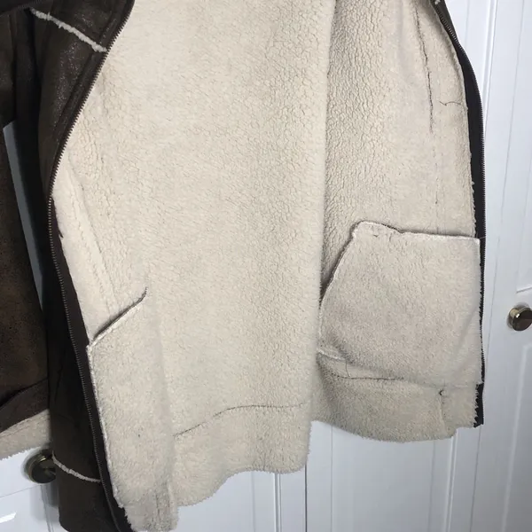 Prana Women’s Faux Suede Full Zip Sherpa Jacket Coat Small Excellent Condition - Image 13