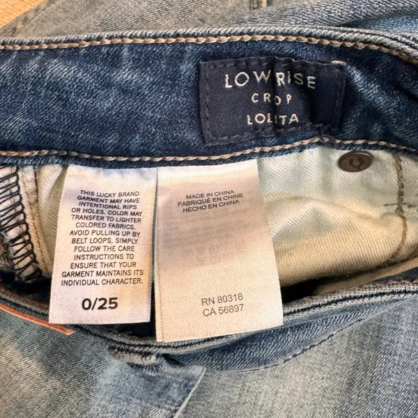 Lucky Brand Lolita Low Rise Crop Jeans Size‎ 0 or 25 Light Wash Denim Casual - Image 6