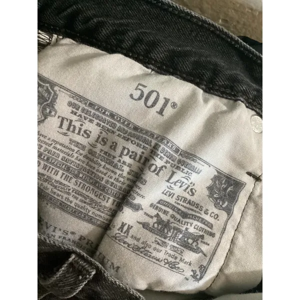 Levi's 501 Black Denim Distressed Cutoff Shorts Women's Size W27 - Image 5