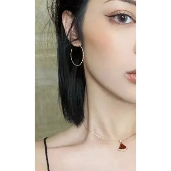 Beautiful Twist‎ 14k Gold Plated Sterling Silver Hoop Earrings, 4.2cm - Image 3