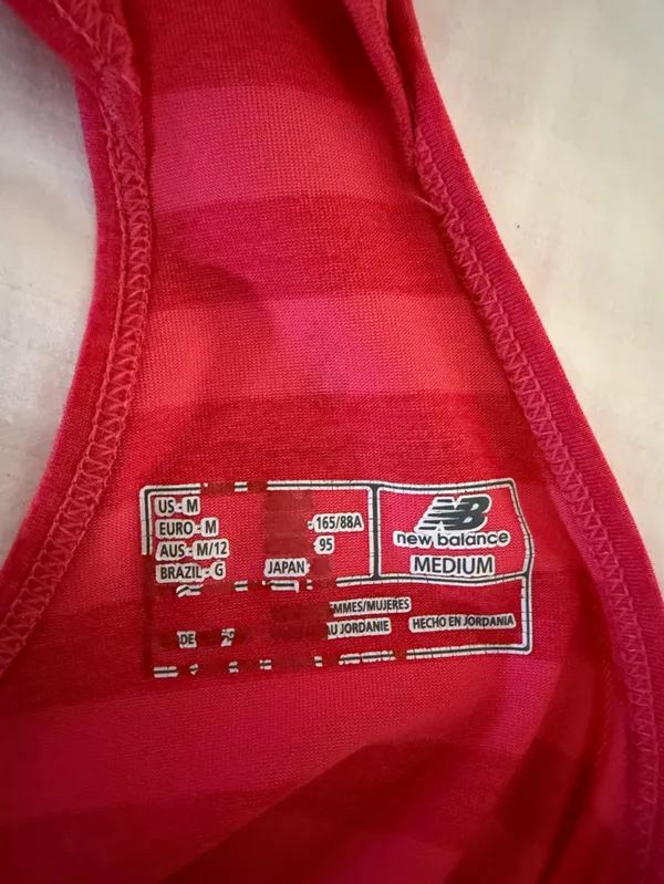 New Balance Women's Red Striped Racerback Tank Top - Image 3