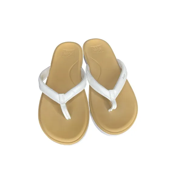 Reef Women's Size 9 Cushion Cloud White Tan Flip Flops Sandals Slip-Ons - Image 2