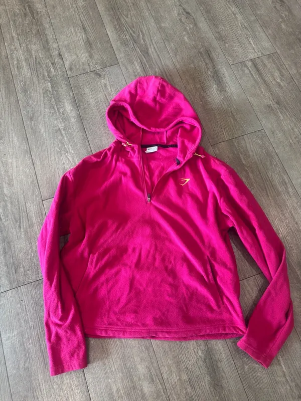 Gymshark Bright Pink Half-Zip Hooded Fleece - Image 4