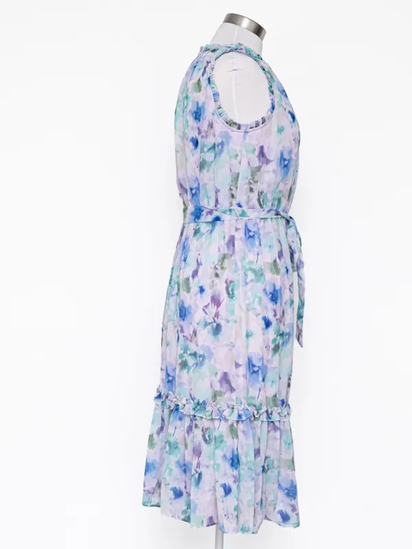 Adrianna Papell -‎ Watercolor Chiffon Print Dress - Image 5