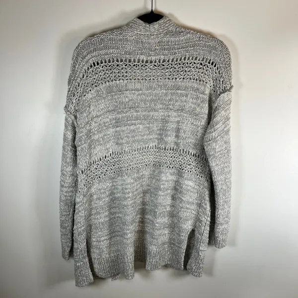 Abercrombie Fitch Women Knit Open Front Cardigan Sweater Light Gray‎ Size S - Image 6