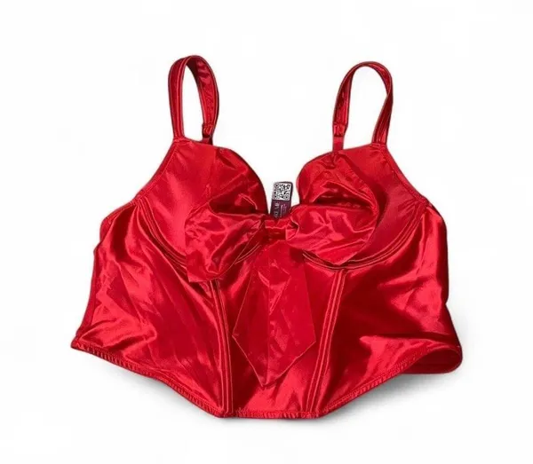 Adore Me Corset Sz 38B Arianna Satin Underwire Bow Detail Feminine Valentines - Image 3