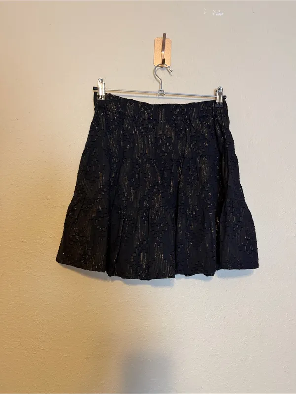 ROLLER RABBIT LUREX ASHTON SKIRT BLACK Gold Metallic Size‎ Small - Image 7
