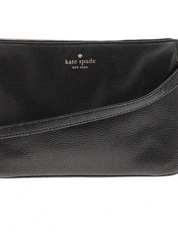 Kate Spade Black Pebbled Leather Crossbody with Gold Hardware - Image 11