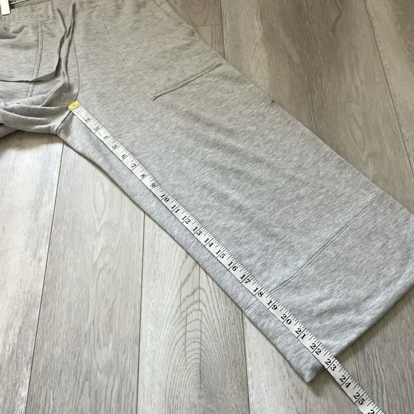 Quince Crop Sweatpants supersoft fleece wide leg womens Gray (small) loungewear - Image 3
