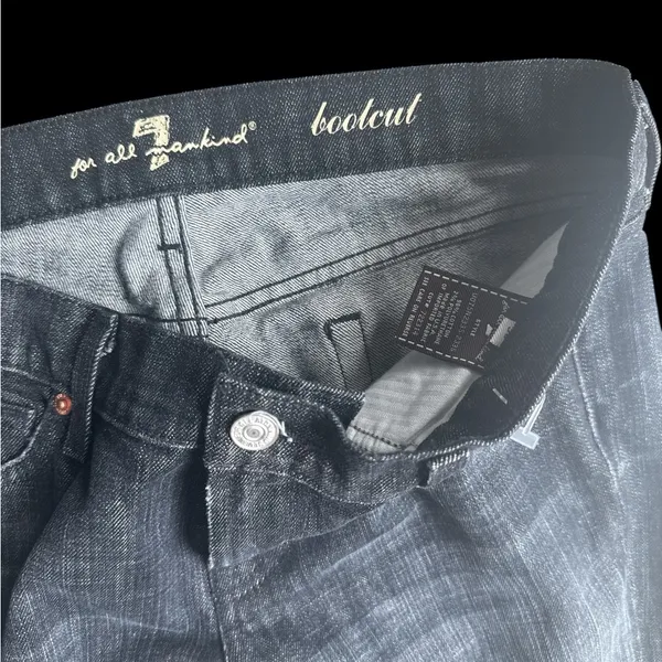 Vintage BLACK 7 for all mankind boot cut low rise denim jeans 30 x 32 Jeans - Image 4