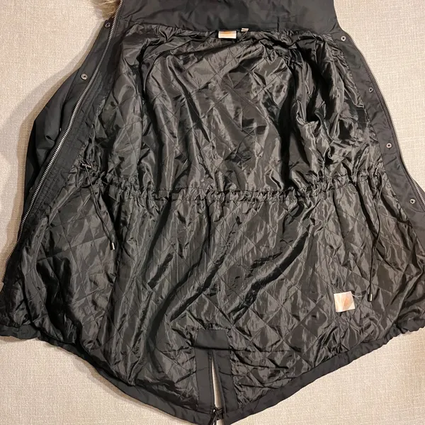 NUVANO Womens Black Faux Fur Hood Parka Winter Jacket Coat Size M‎ - Image 5