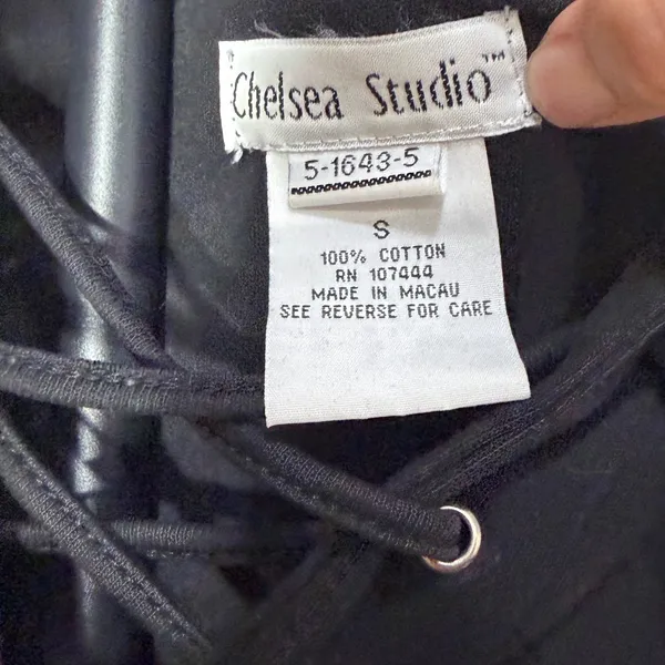 Chelsea‎ Studio Womens Black Cotton Lace Up m Polo Midi Dress Small - Image 6