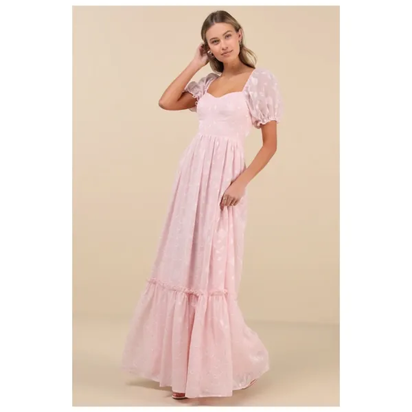NWT Lulus Phenomenal Sweetness Pink Floral Burnout Bustier Maxi Dress Gala Sz XL - Image 7