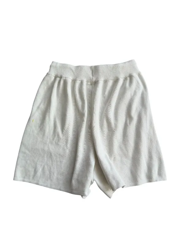 KNIT White High Waist Stretch Shorts Size Small - Image 2