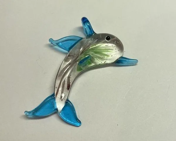 Handmade Dolphin Costume Pendant / Charm Blown Art Glass - Image 2