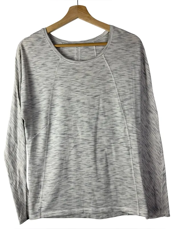 Lululemon Set To Sweat Tiger Space Dye Hail White Long Sleeve Athletic Top 6 - Image 3