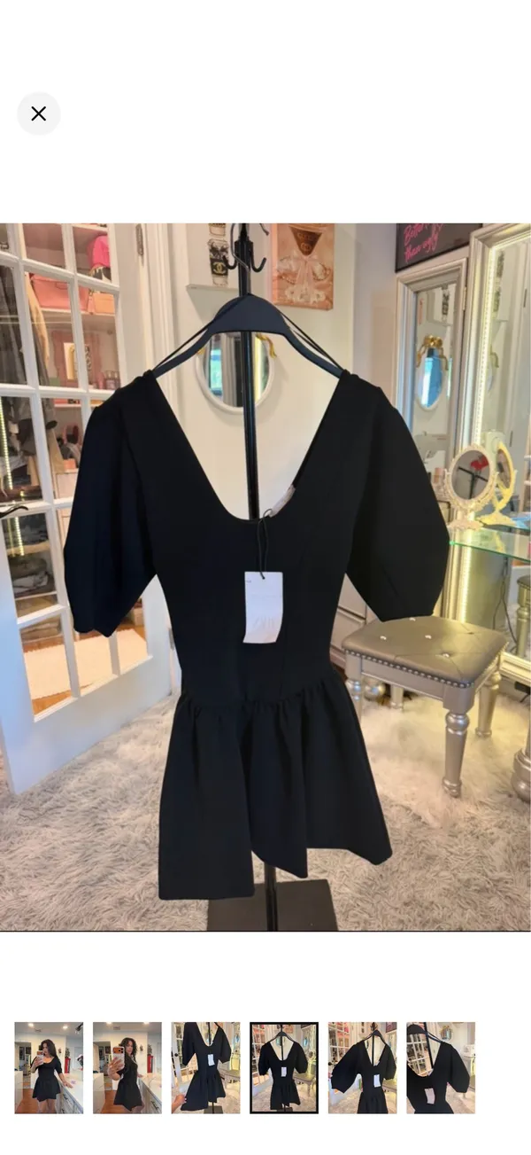 Zara Black Mini Fit-and-Flare Dress - Image 4
