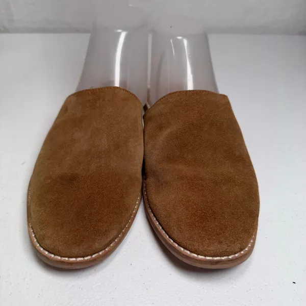 Free People 37 US 7 Coronada Mules Suede Tan Slip On Flat Minimalist Boho Chic - Image 6