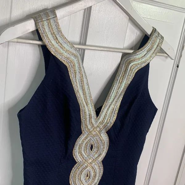 Lilly Pulitzer Valli Shift True Navy Dress New with Tag W-587 Sz 0 - Image 8